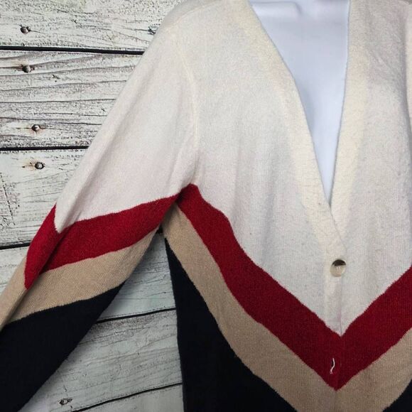 Daytrip Chevron Colorblock Button Cardigan Size L - Picture 3 of 7